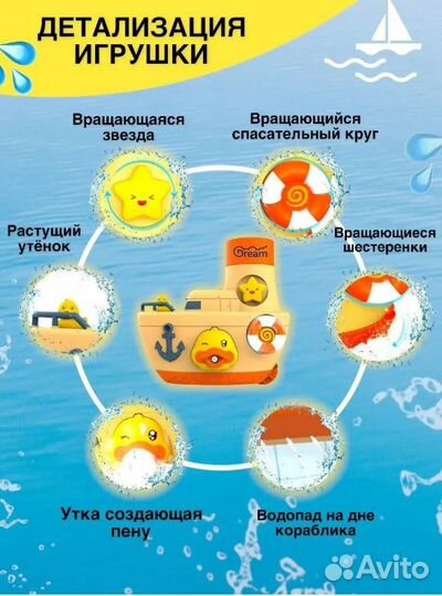 Игрушка для ванной кораблик развивающая