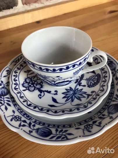 Трио чайное Синий лук, луковый узор Kahla