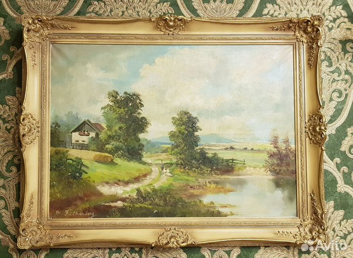 Картина маслом в рамке на холсте, Фалькенберг