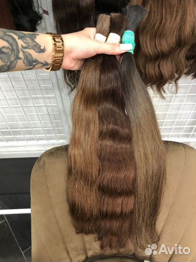 Русые волосы натуральные 60 см