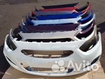 Бампер Hyndai Solaris передний белый Pgu