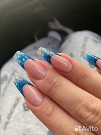 Наращивание ногтей. Выкладной френч