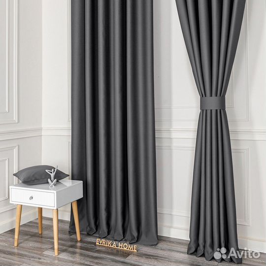 Шторы блэкаут Марсель Темно-серый