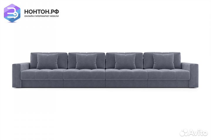 Диван прямой тик-так Монарх темно-серый