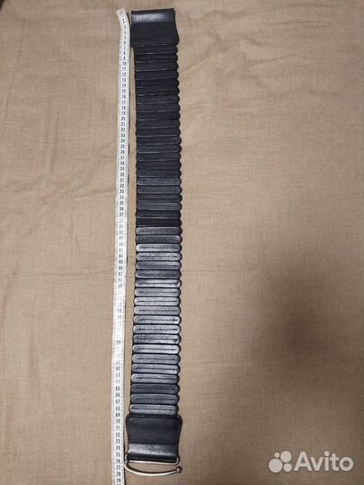 Ремень женский кожаный черный широкий