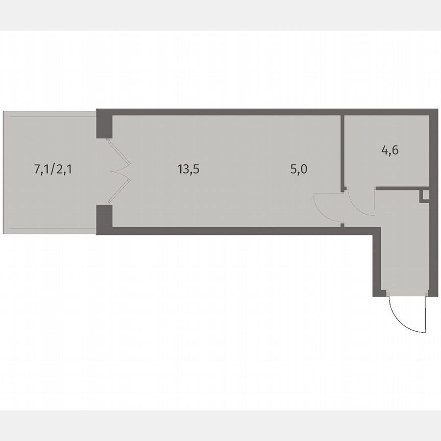 Квартира-студия, 30 м², 1/8 эт.