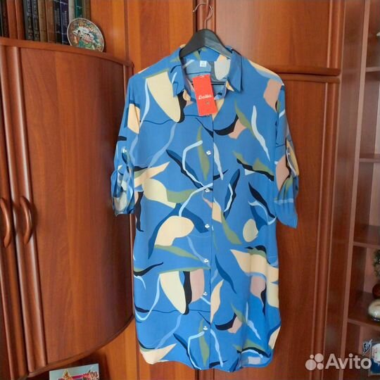 Рубашка туника, из штапеля, размер 54