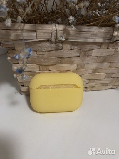 Чехол для наушников airpods pro желтый