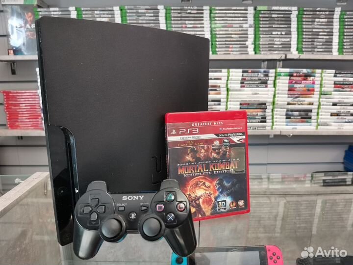 Sony PS3 Slim 320gb + Игра Mortal Kombat 9