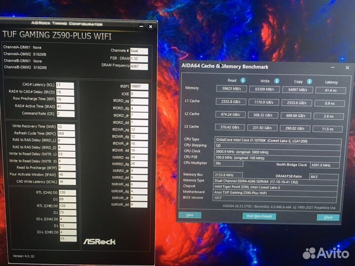 Игровой компьютер i7 10700K+16GB 4266Mhz+RTX3070