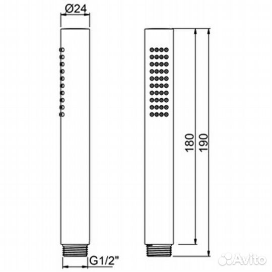 Almar 316 Stainless Steel Ручной душ, цвет: нержавеющая сталь брашированная aisi 316