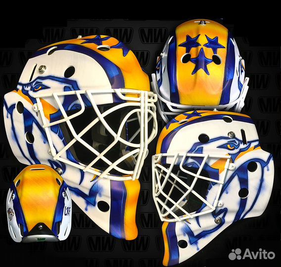 Наклейки на шлема вратарские.Винил.Аквапринт
