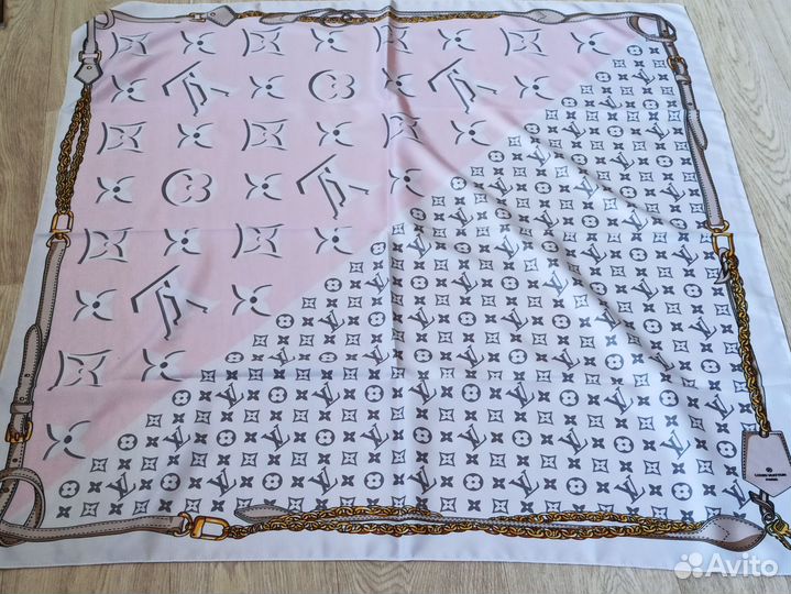 Белый Шелковый платок Louis Vuitton