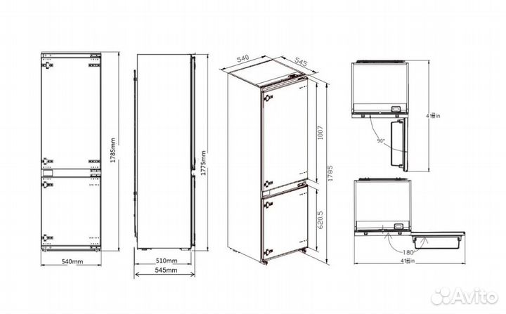 Встраиваемый холодильник dexp