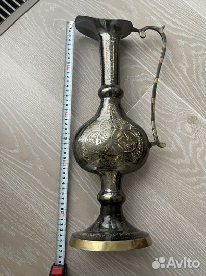 Старинный Кувшин Мельхиор Чайник Миска Приборы