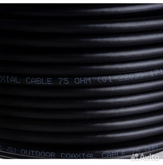 Коаксиальный кабель rexant RG-6U, 75 Ом,100м