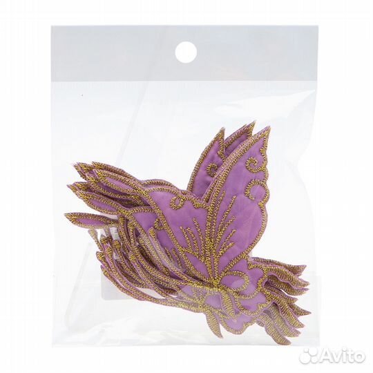 Сиреневый 3728 В Термоаппликация 'Бабочка', 70*100мм упак/10 шт (сиреневый)
