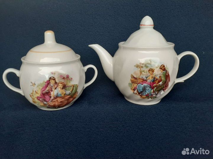 Фарфор СССР, Чайник,чайная пара лфз
