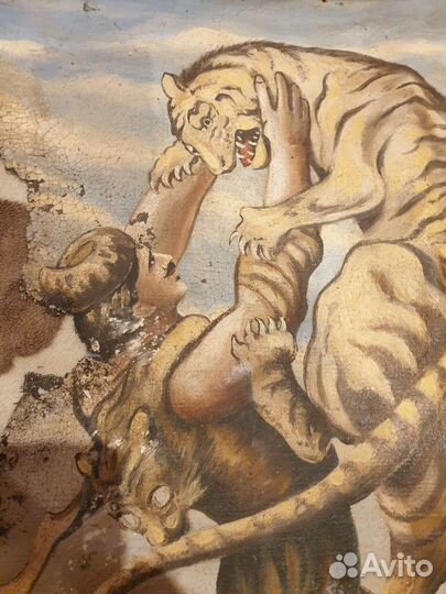 Картина маслом на холсте старинная