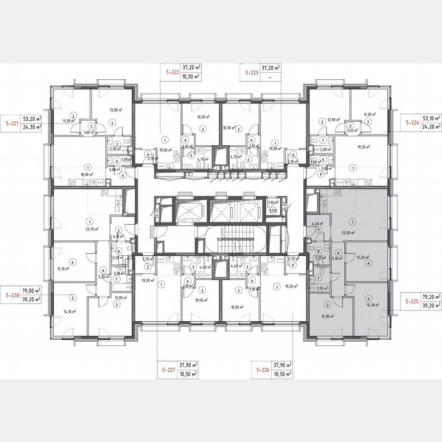 3-к. квартира, 78,4 м², 27/30 эт.
