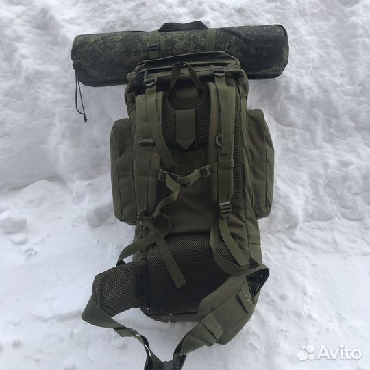 Рейдовый рамный рюкзак олива 75л. оксфорд 1000D