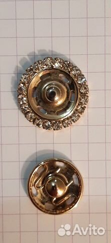 Фурнитура швейная, кнопки пришивные со стразами