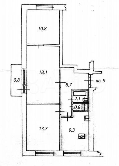 Комната 28 м² в 3-к., 2/12 эт.