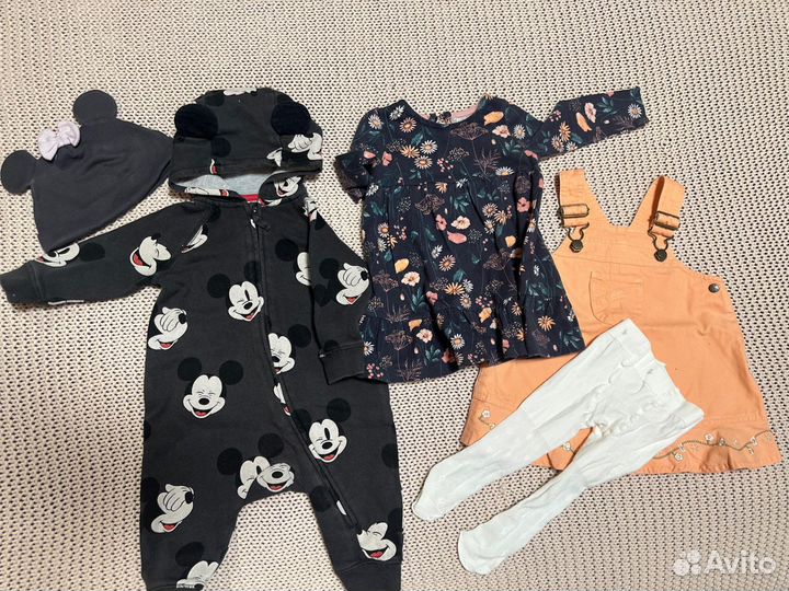 Вещи пакетом на девочку 3-6 мес