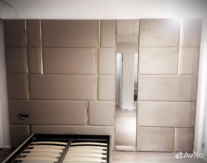 Стеновая панель кровать мягкая