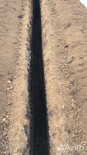 Копка траншей. Аренда экскаватора (бара), траншеек