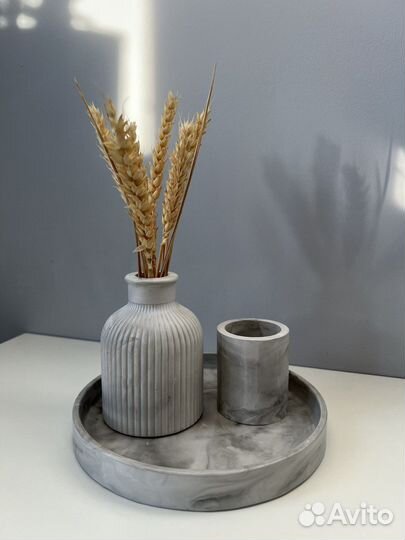 Ваза из гипса, подставка для свечей и украшений