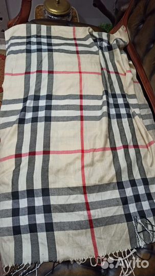 Шарф палантин шерсть burberry 180x65