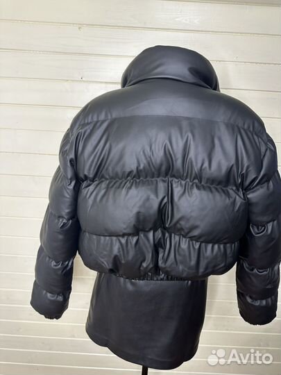 Пуховик. Куртка женская укороченая эко кожа