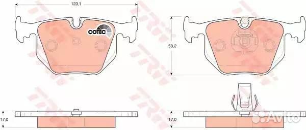 Колодки тормозные задние дисковые 123,1*59