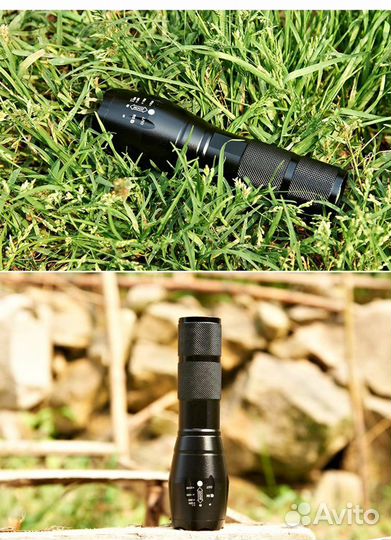 Фонарь светодиодный влагозащищенный с зумом и акб