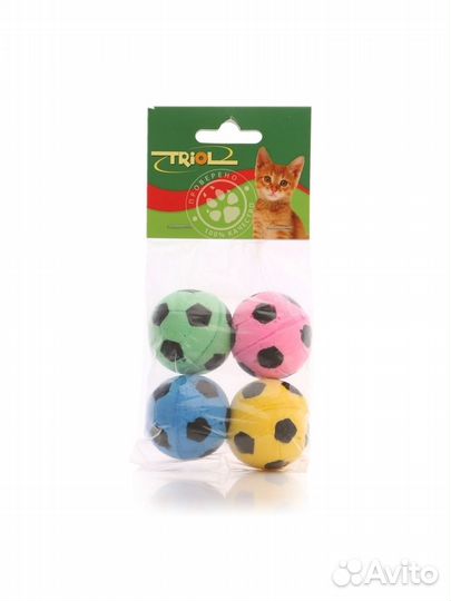 Мячик зефирный для кошек 4шт
