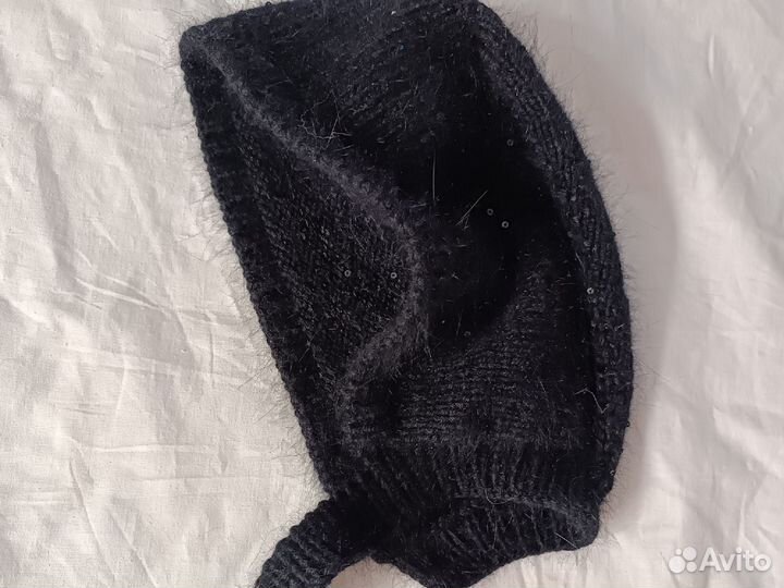 Чепчик без ушек с мелкими пайетками