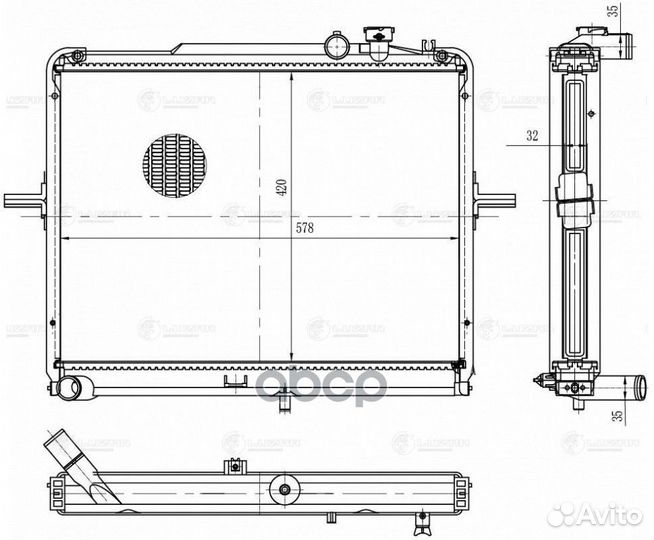 LRC 0823 Радиатор KIA K-series (bongo) (99) / (0