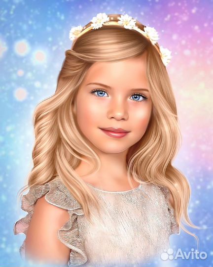 Портрет по фото на холсте