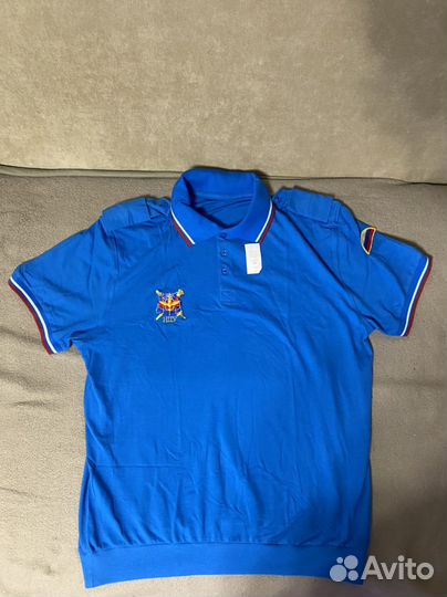 Футболка-поло белая и синяя нцу