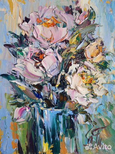 Картина маслом на холсте цветы