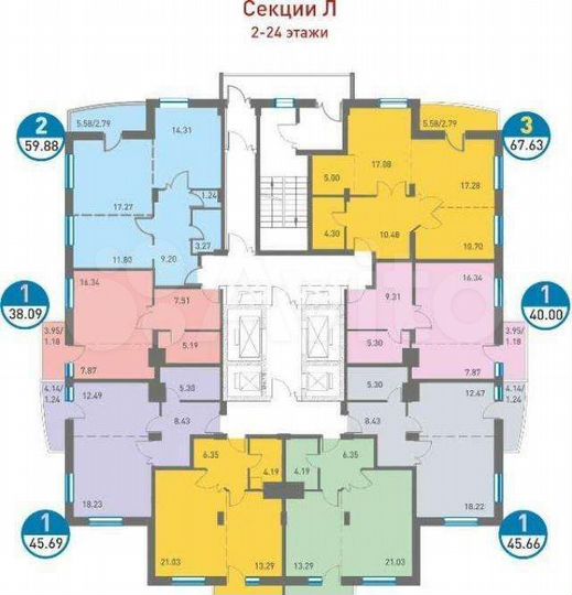 1-к. квартира, 40 м², 2/24 эт.