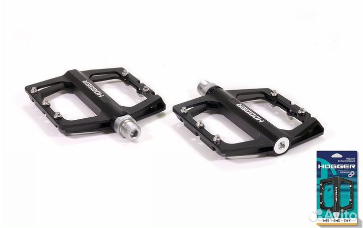 Педали hogger platform алюминиевые, 112x101мм, резьба 9/16