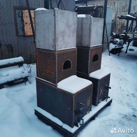 Печь для бани с баком из нержавейки
