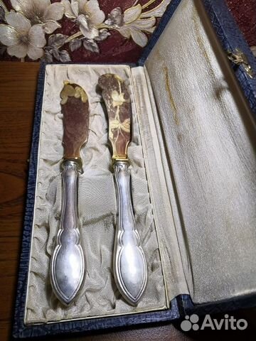 Старинный набор ножей для масла/паштета