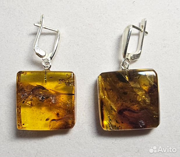 Янтарные серьги
