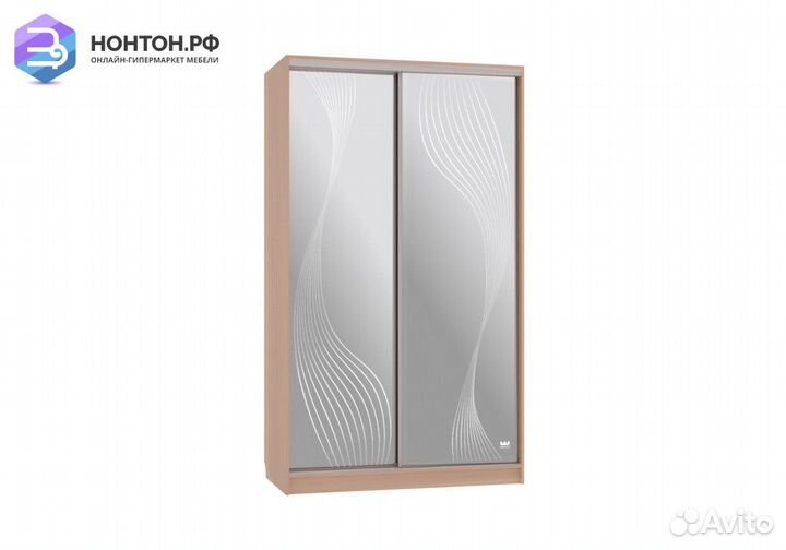Шкаф-купе Рио 4-600 волны 1 дуб млечный