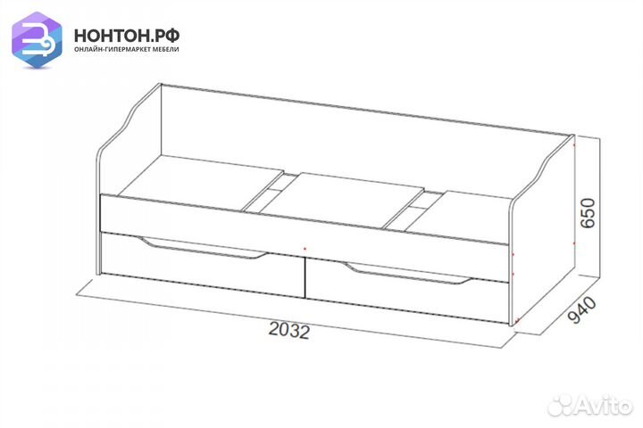 Кровать №1 дуб сонома