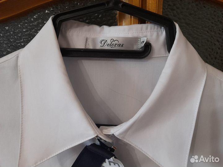 Блузка школьная с длинным рукавом, белая, разм.176