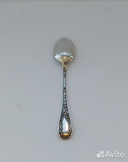 Антикварная Серебряная чайная ложка Рельеф серебро
